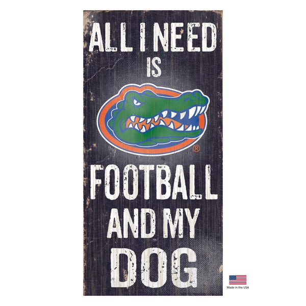 Florida Gators Distressed Football And My Dog Sign - National Fur League