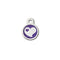 Heart W- Purple Glitter Epoxy Fill Small Circle Id Tag - National Fur League
