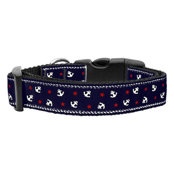 Anchors Nylon Ribbon Dog Collar - National Fur League
