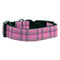 Pink Plaid Nylon Ribbon Dog Collar - National Fur League