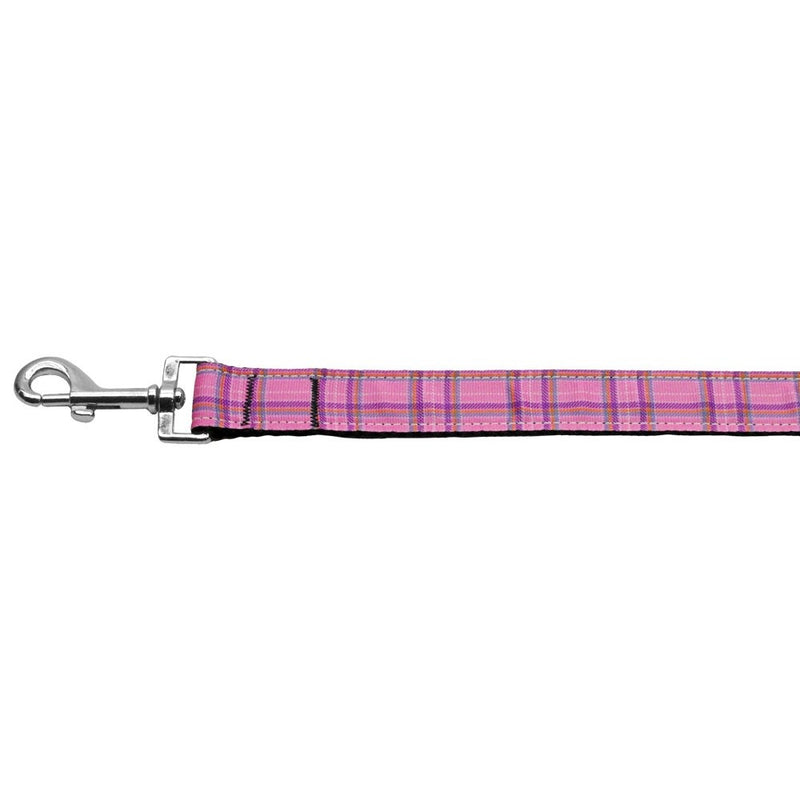 Pink Plaid Nylon Ribbon Dog Leash - National Fur League