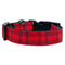 Red Plaid Nylon Ribbon Dog Collar - National Fur League