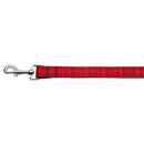 Red Plaid Nylon Ribbon Dog Leash - National Fur League