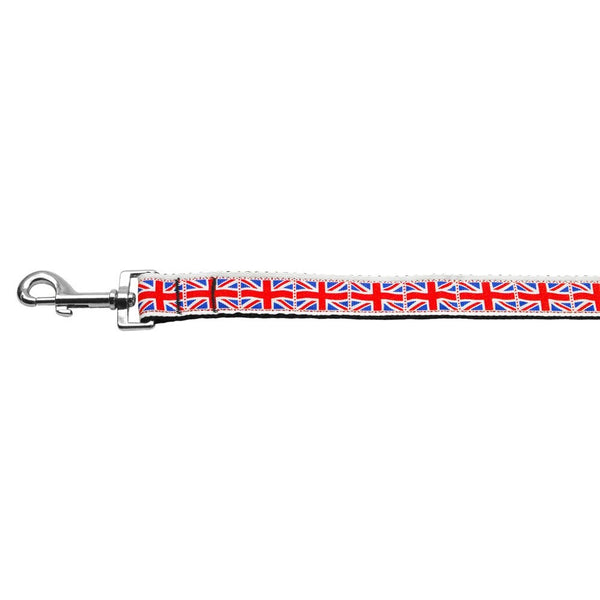 Tiled Union Jack (uk Flag) Nylon Ribbon Dog Leash - National Fur League