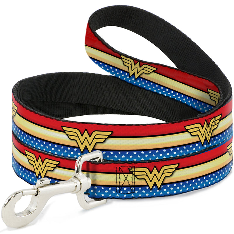 Buckle-down Wonder Woman Logo Stripe Pet Leash - National Fur League