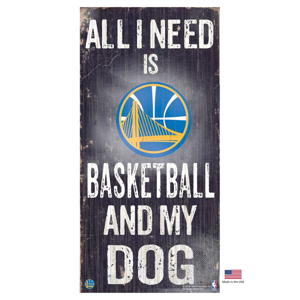 Golden State Warriors Distressed Basketball And My Dog Sign - National Fur League