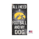 Iowa Hawkeyes Distressed Football And My Dog Sign - National Fur League
