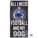 Penn State Distressed Football And My Dog Sign - National Fur League