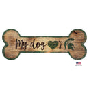 Michigan State Spartans Distressed Dog Bone Wooden Sign - National Fur League