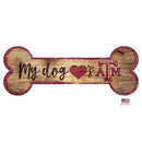 Texas A&m Aggies Distressed Dog Bone Wooden Sign - National Fur League