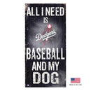 Los Angeles Dodgers Distressed Baseball And My Dog Sign - National Fur League