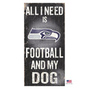Seattle Seahawks Distressed Football And My Dog Sign - National Fur League