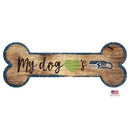 Seattle Seahawks Distressed Dog Bone Wooden Sign - National Fur League