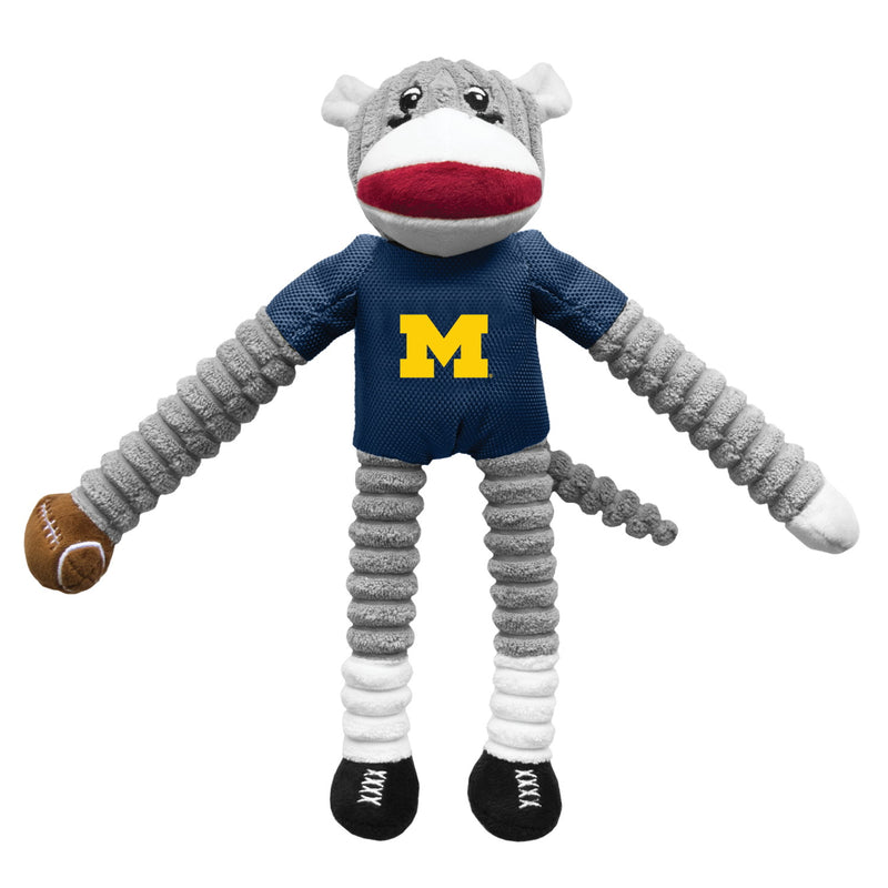 Michigan Wolverines Sock Monkey Pet Toy - National Fur League