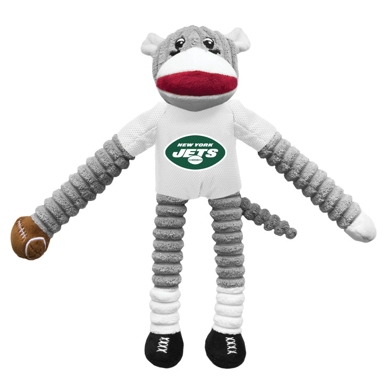 New York Jets Sock Monkey Pet Toy - National Fur League