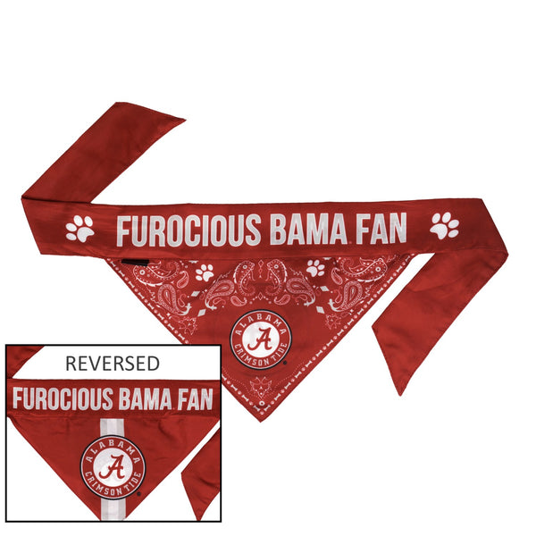 Alabama Crimson Tide Pet Reversible Paisley Bandana - National Fur League