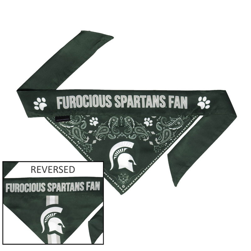 Michigan State Spartans Pet Reversible Paisley Bandana - National Fur League