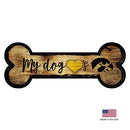 Iowa Hawkeyes Distressed Dog Bone Wooden Sign - National Fur League