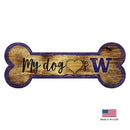 Washington Huskies Distressed Dog Bone Wooden Sign - National Fur League