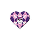 Pink Argyle Skull And Crossbones Large Heart Id Tag - National Fur League
