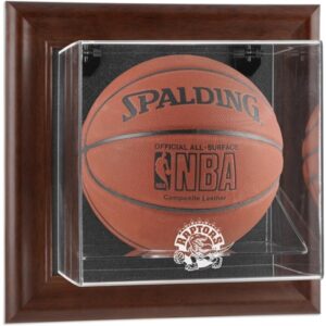 Toronto Raptors Brown Framed Wall-Mounted Hardwood Classics 1995 - 2015 Logo Basketball Display Case