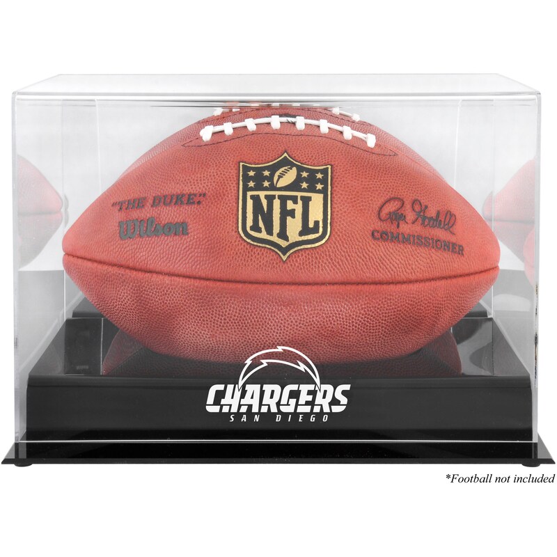 San Diego Chargers Black Base Football Logo Display Case with Mirror Back
