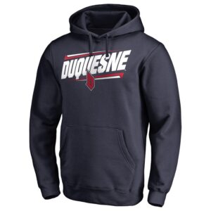 Men's Navy Duquesne Dukes Double Bar Pullover Hoodie