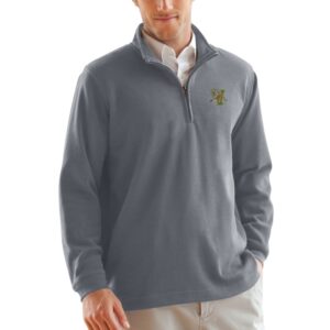 Men's Heather Gray Vermont Catamounts Flat-Back Rib 1/4-Zip Pullover Sweater