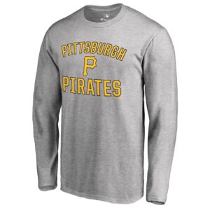 Men's Ash Pittsburgh Pirates Victory Arch Long Sleeve T-Shirt