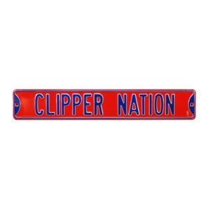 Red LA Clippers 6" x 36" Steel Street Sign