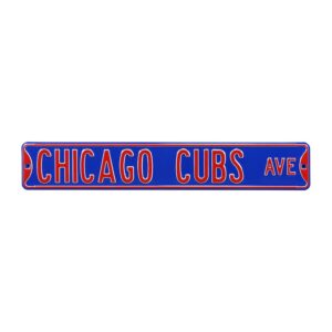 Blue Chicago Cubs 6" x 36" Steel Ave Sign Wall Art