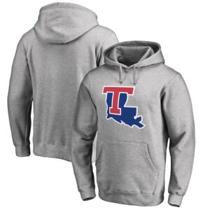 Men's Ash Louisiana Tech Bulldogs Primary Team Logo Pullover Hoodie