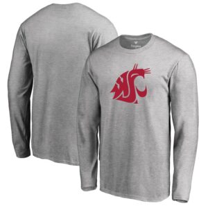 Men's Ash Washington State Cougars Primary Logo Long Sleeve T-Shirt