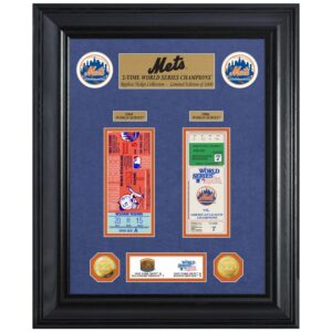 Highland Mint New York Mets 18" x 22" 2-Time World Series Champions Deluxe Coin & Ticket Collection Photo Mint
