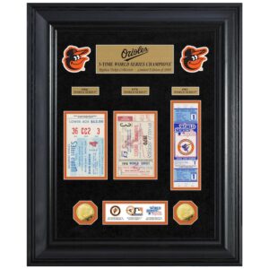 Highland Mint Baltimore Orioles 18" x 22" 3-Time World Series Champions Deluxe Coin & Ticket Collection Photo Mint