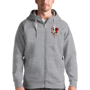 Men's Antigua Gray Bowling Green St. Falcons Victory Full-Zip Hoodie