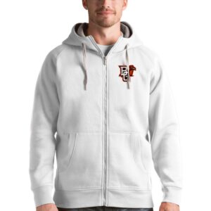 Men's Antigua White Bowling Green St. Falcons Victory Full-Zip Hoodie