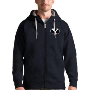 Men's Antigua Charcoal BYU Cougars Victory Full-Zip Hoodie