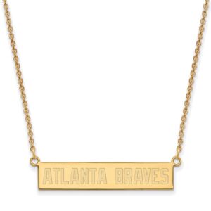 Women's Atlanta Braves Gold-Plated Sterling Silver Small Bar Necklace