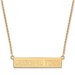 Women's Minnesota Twins Gold-Plated Sterling Silver Small Bar Necklace