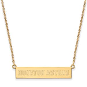 Women's Houston Astros Gold-Plated Sterling Silver Small Bar Necklace