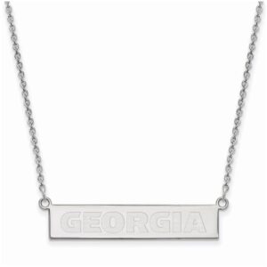 Women's Georgia Bulldogs Sterling Silver Small Bar Necklace