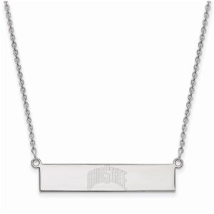 Women's Ohio State Buckeyes Sterling Silver Small Bar Necklace