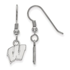 Women's Wisconsin Badgers Sterling Silver XS Dangle Earrings