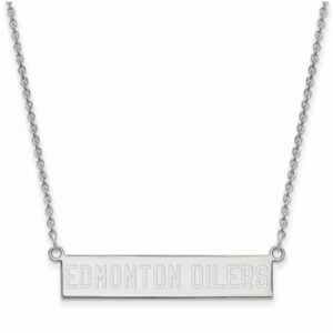 Women's Edmonton Oilers Sterling Silver Small Bar Necklace