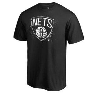 Men's Black Brooklyn Nets Splatter Logo T-Shirt