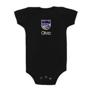 Infant Black Sacramento Kings Personalized Bodysuit