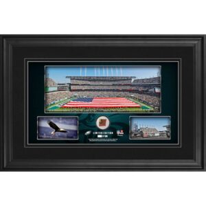 Philadelphia Eagles Framed 10" x 18" Stadium Panoramic Collage with Game-Used Football - Limited Edition of 500