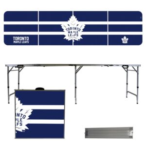 Toronto Maple Leafs Striped Design 8' Portable Folding Tailgate Table