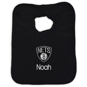 Infant Black Brooklyn Nets Personalized Bib